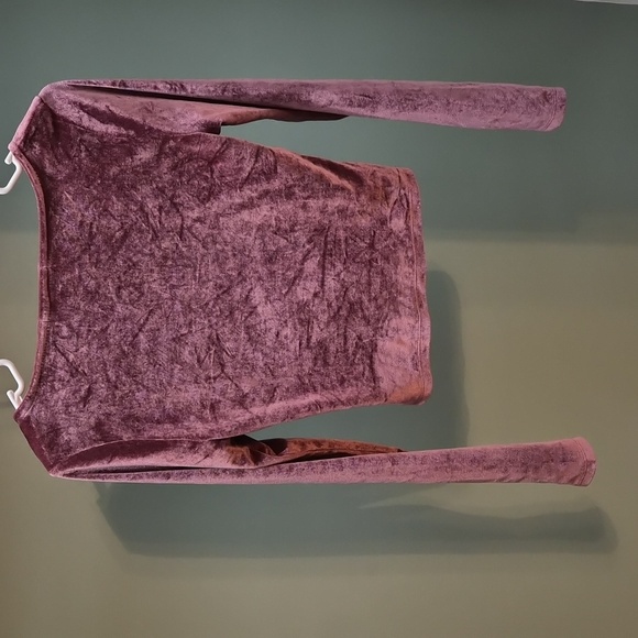 Velvet Ruched Long Sleeve Mini Top - Picture 5 of 5